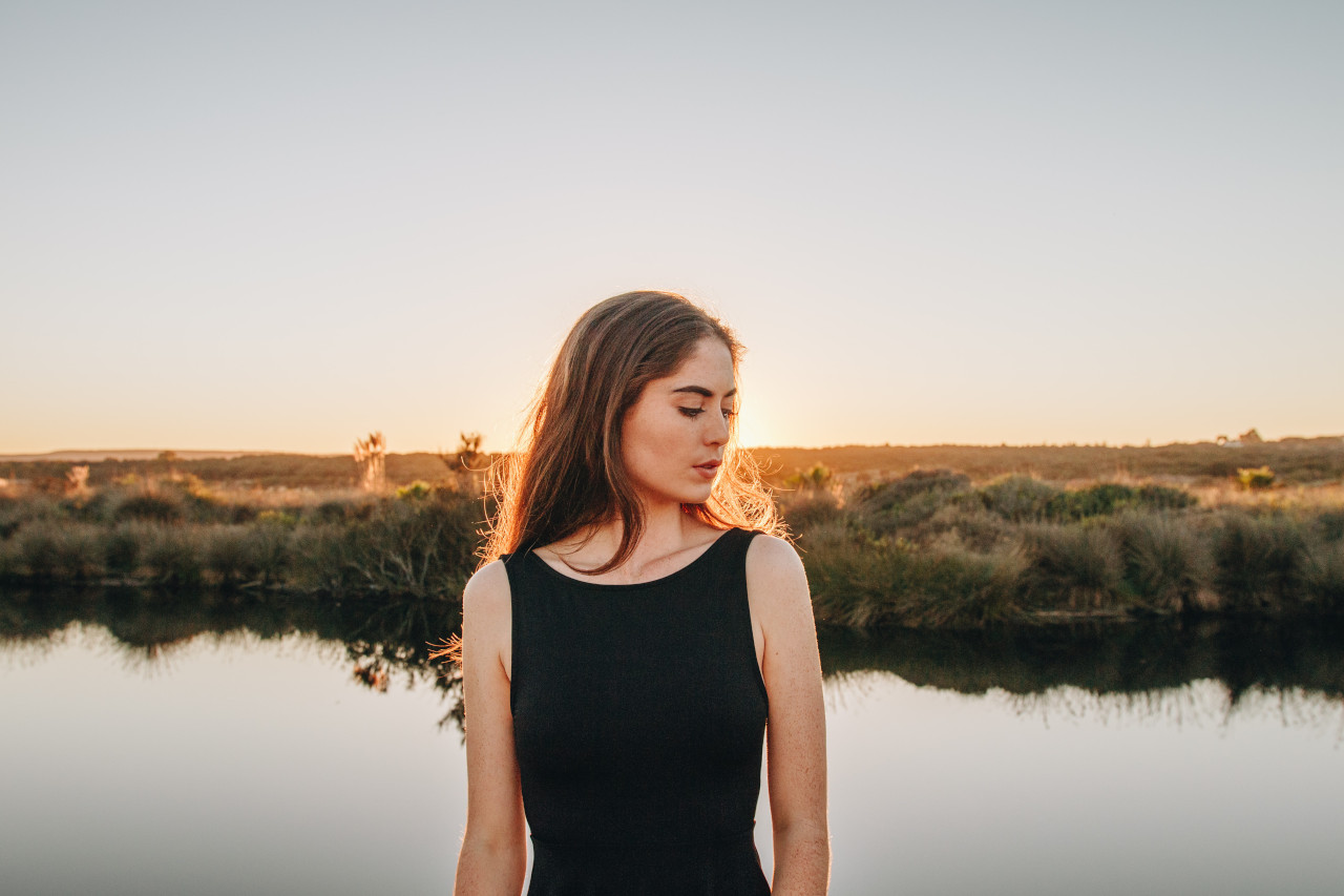 backlit portrait of a girl