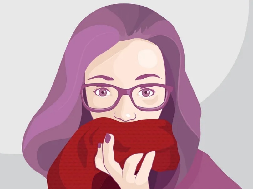 lady in mauve vector portrait