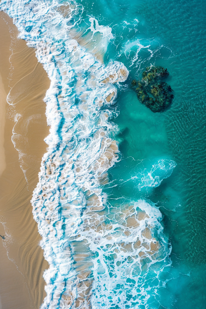 drone shot beach photo