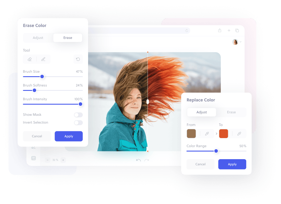 Online hair color changer.
