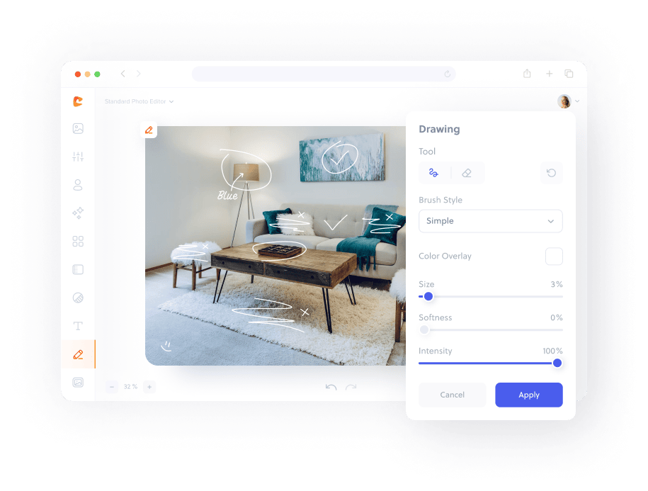 Draw on images online.