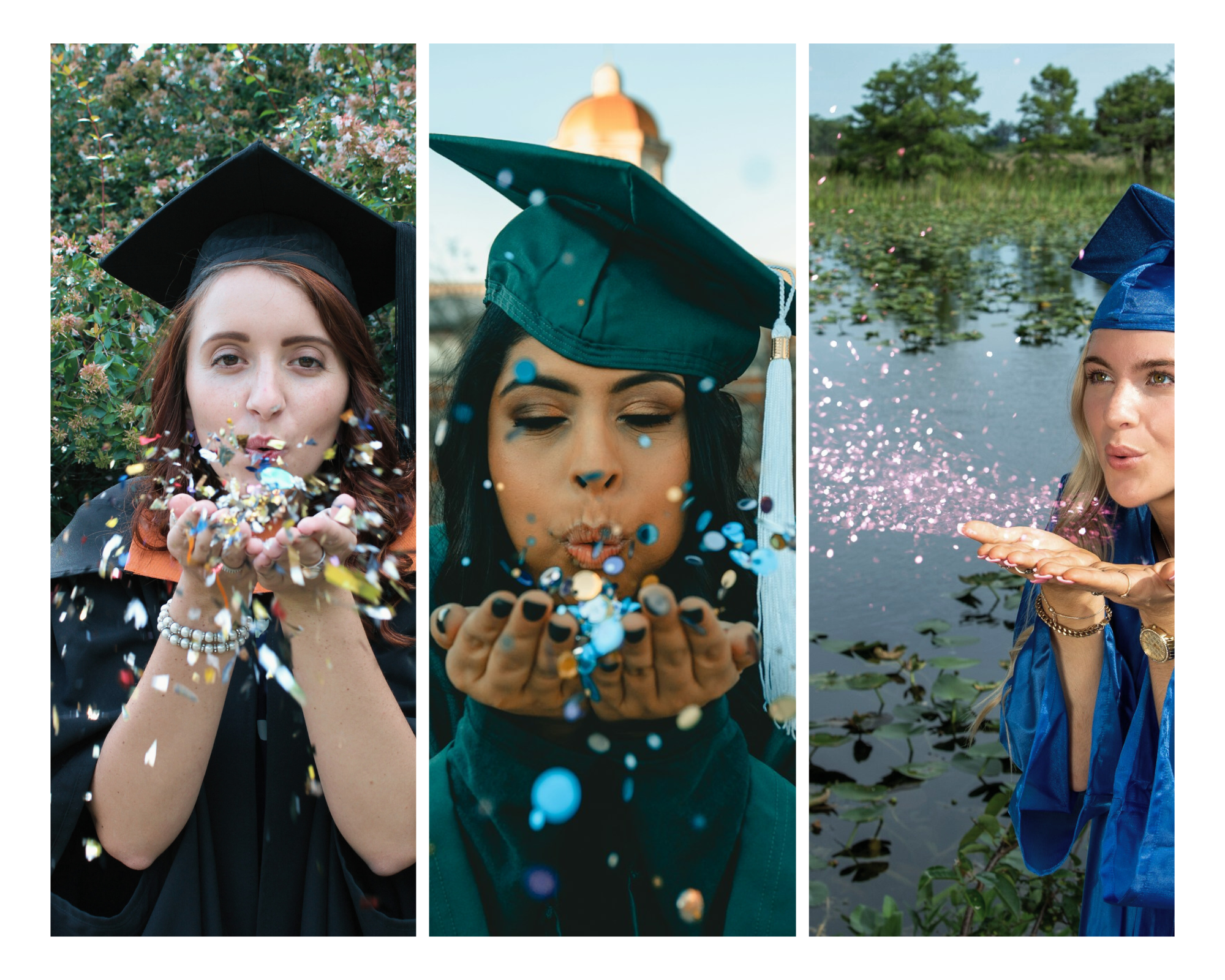 grad photo idea with confetti